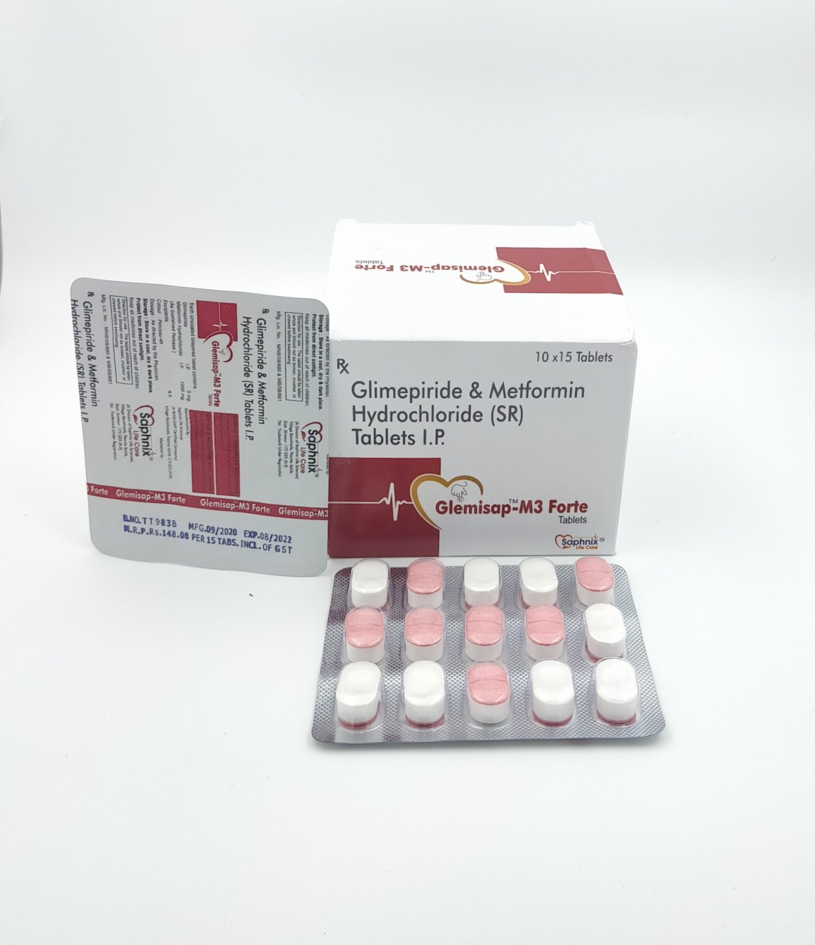 Glimepiride 3mg and Metformin Hydrochloride 1000mg Tablets